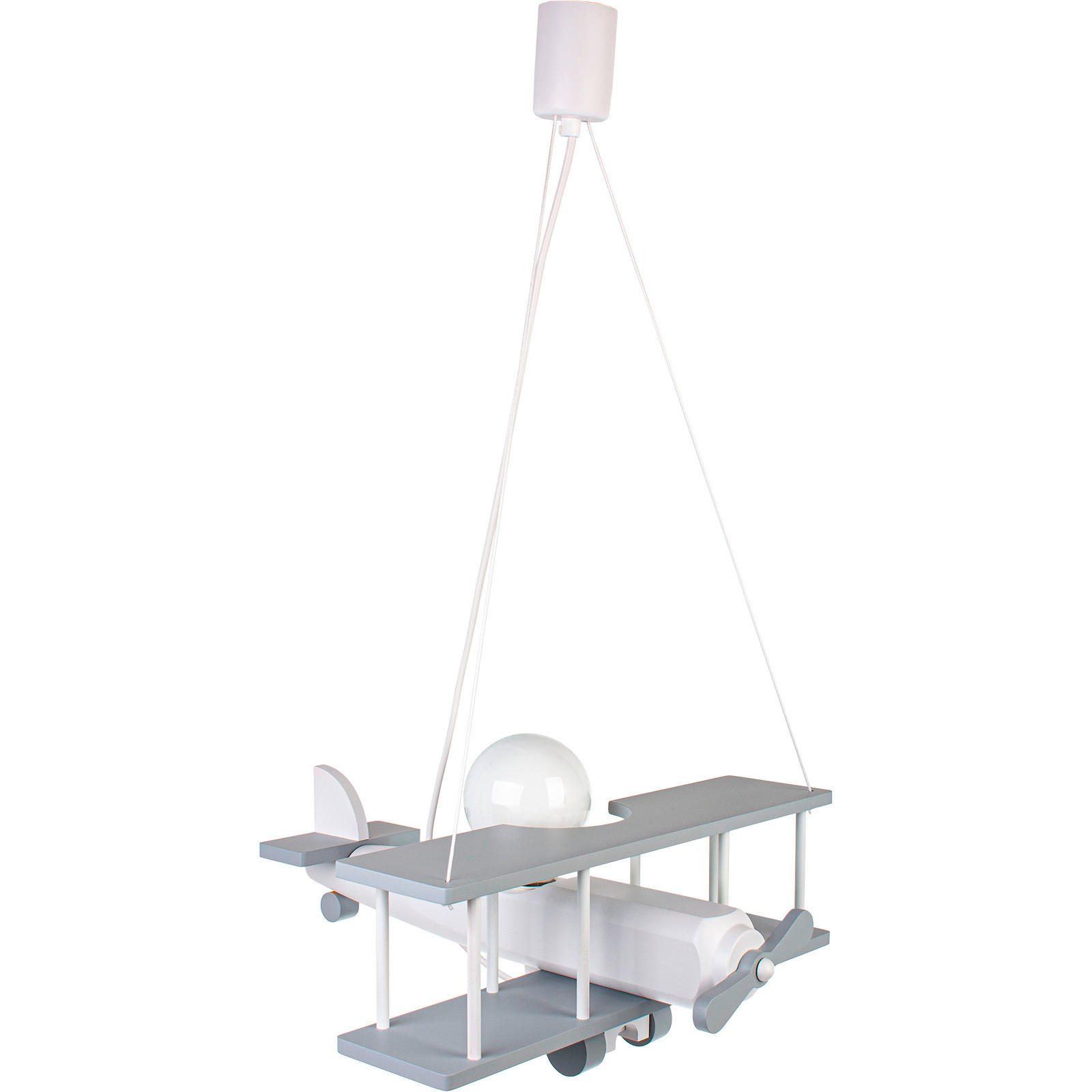 KINDERHÄNGELEUCHTE 42/45/75 cm   - Weiß/Grau, KONVENTIONELL, Holz (42/45/75cm)
