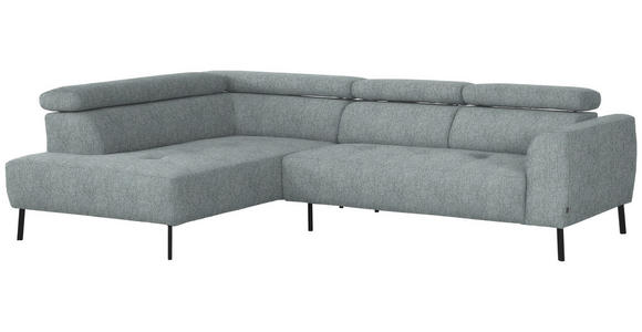 ECKSOFA in Webstoff Grau 205/280 cm - Schwarz/Grau, Design, Textil/Metall (205/280cm) - Xora