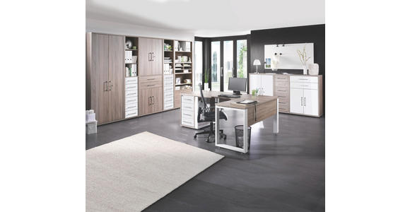 ANSTELLCONTAINER - Silberfarben/Schwarz, KONVENTIONELL, Holzwerkstoff/Kunststoff (43,8/75,6/80cm) - Voleo