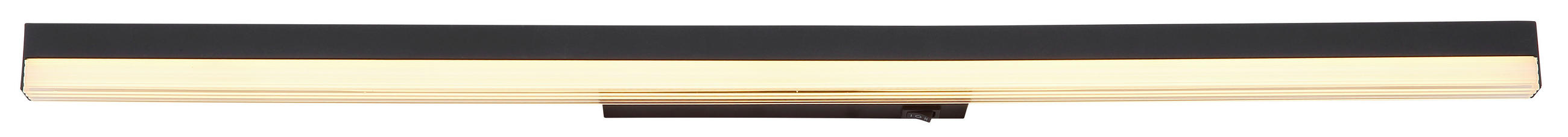 LED VÄGGLAMPA 80/6,5/4 cm   - opal/svart, Basics, metall/plast (80/6,5/4cm) - Globo