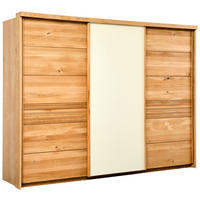 SCHWEBETÜRENSCHRANK 285/216/70 cm 3-türig Champagner, Wildeiche  - Wildeiche/Champagner, Design, Glas/Holz (285/216/70cm) - Linea Natura