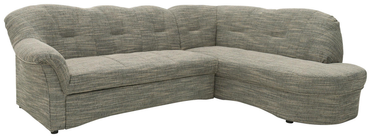 ECKSOFA in Webstoff Grau, Weiß  243/180 cm  - Schwarz/Weiß, KONVENTIONELL, Kunststoff/Textil (243/180cm) - MID.YOU