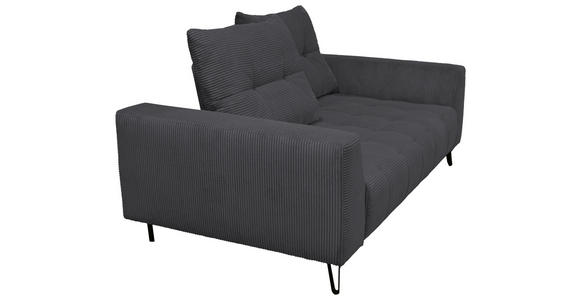 BIGSOFA  in Cord Anthrazit  - Anthrazit/Schwarz, KONVENTIONELL, Textil/Metall (246/100/116cm) - Carryhome