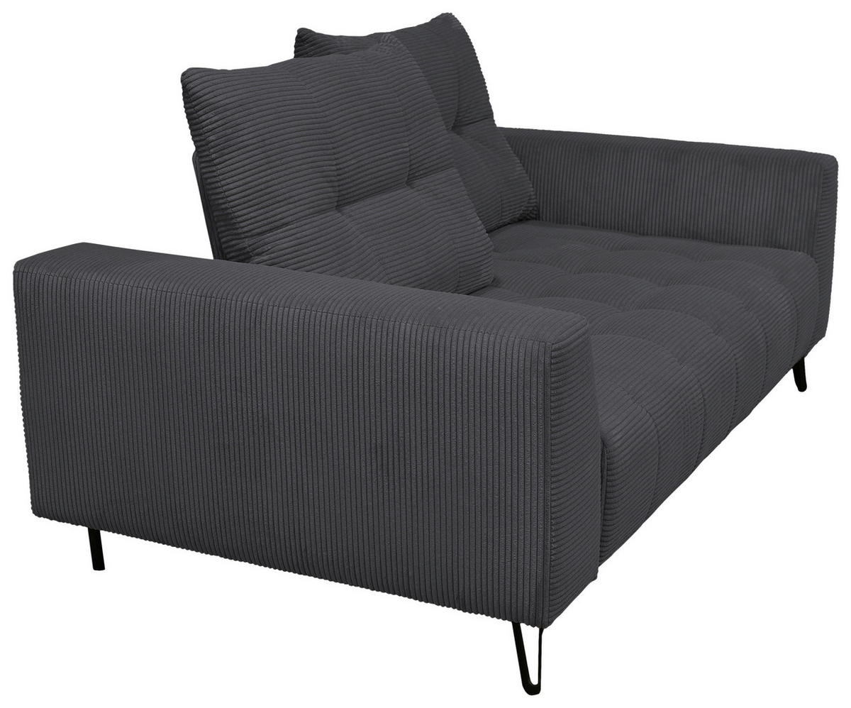 BIGSOFA Cord Anthrazit  - Anthrazit/Schwarz, KONVENTIONELL, Textil/Metall (246/100/116cm) - Carryhome