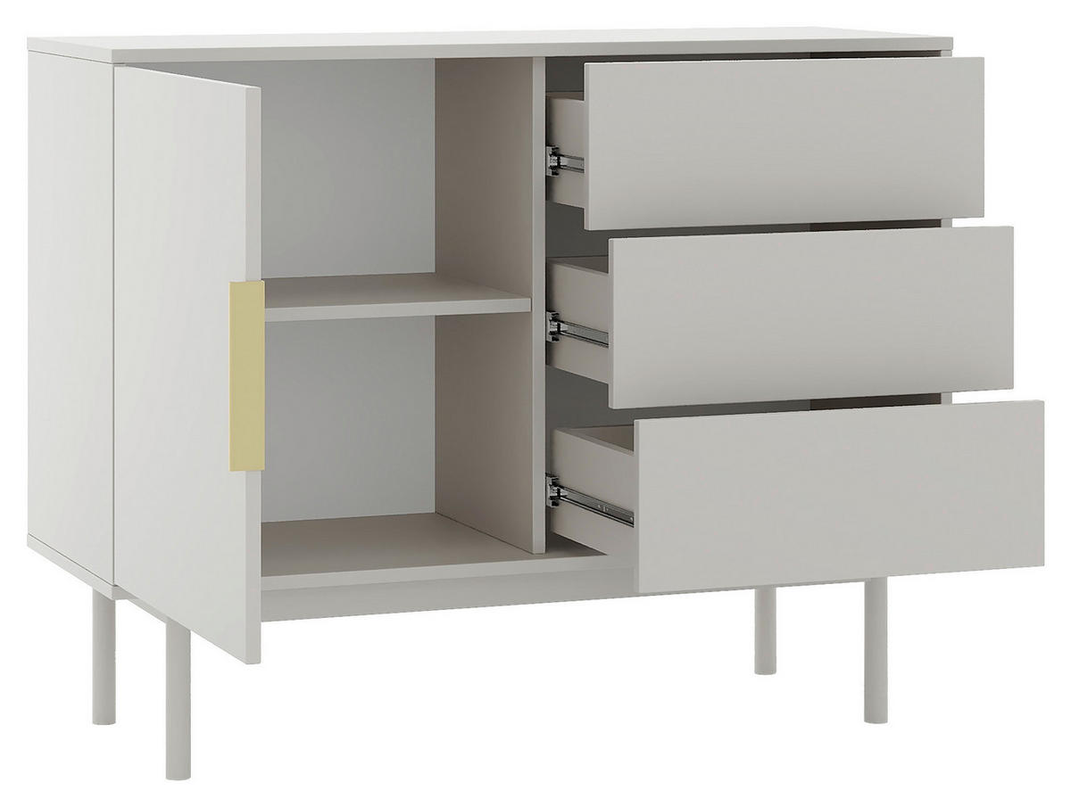 KOMMODE Viva  in 104/82/39 cm  - Kaschmir/Goldfarben, Design, Holz/Holzwerkstoff (104/82/39cm) - Boxxx