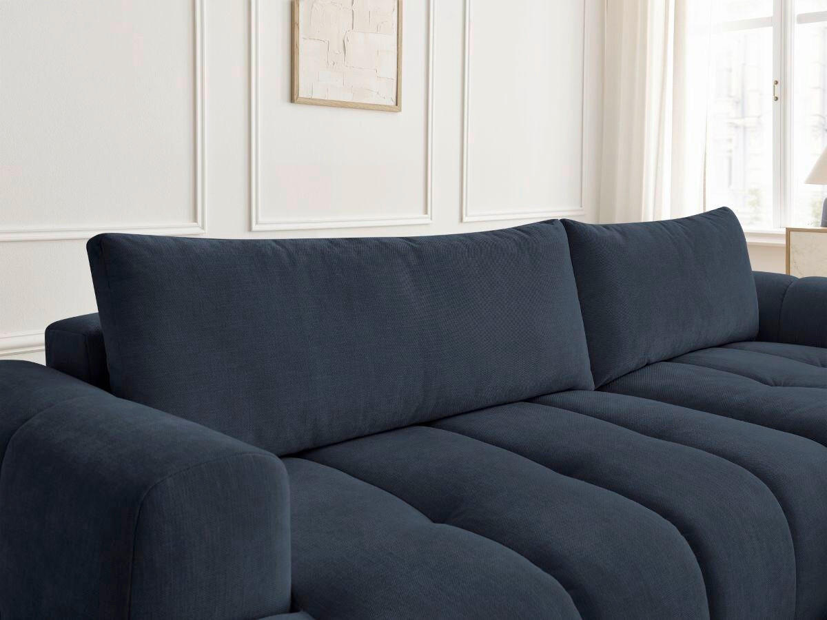 ECKSCHLAFSOFA FUJI Leinenoptik Dunkelblau  inkl.  - Schwarz/Dunkelblau, MODERN, Kunststoff/Textil (292/160cm)
