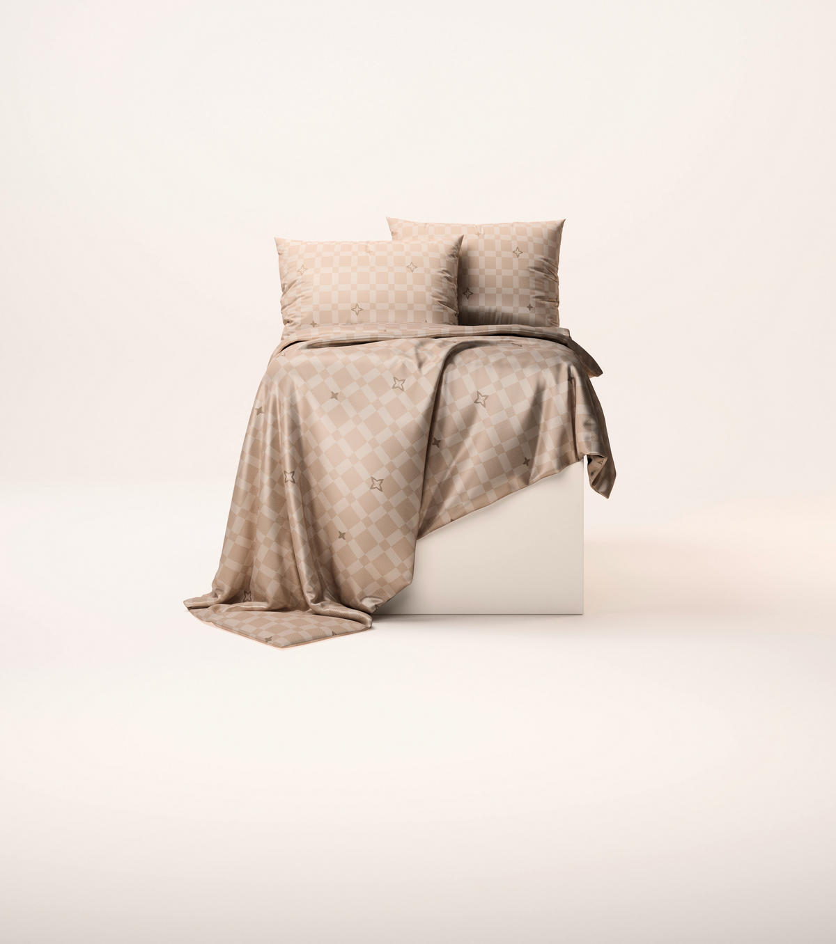 BETTWÄSCHE 2-teilig Satin 140/200 cm  - Creme, Design, Textil (140/200cm) - Ambia Home