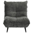 SESSEL in Mikrofaser Anthrazit  - Anthrazit/Schwarz, KONVENTIONELL, Textil/Metall (89/100/101cm) - Hom`in