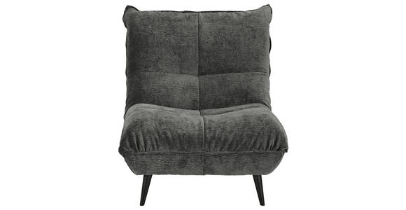 SESSEL in Mikrofaser Anthrazit - Anthrazit/Schwarz, KONVENTIONELL, Textil/Metall (89/100/101cm) - Hom`in