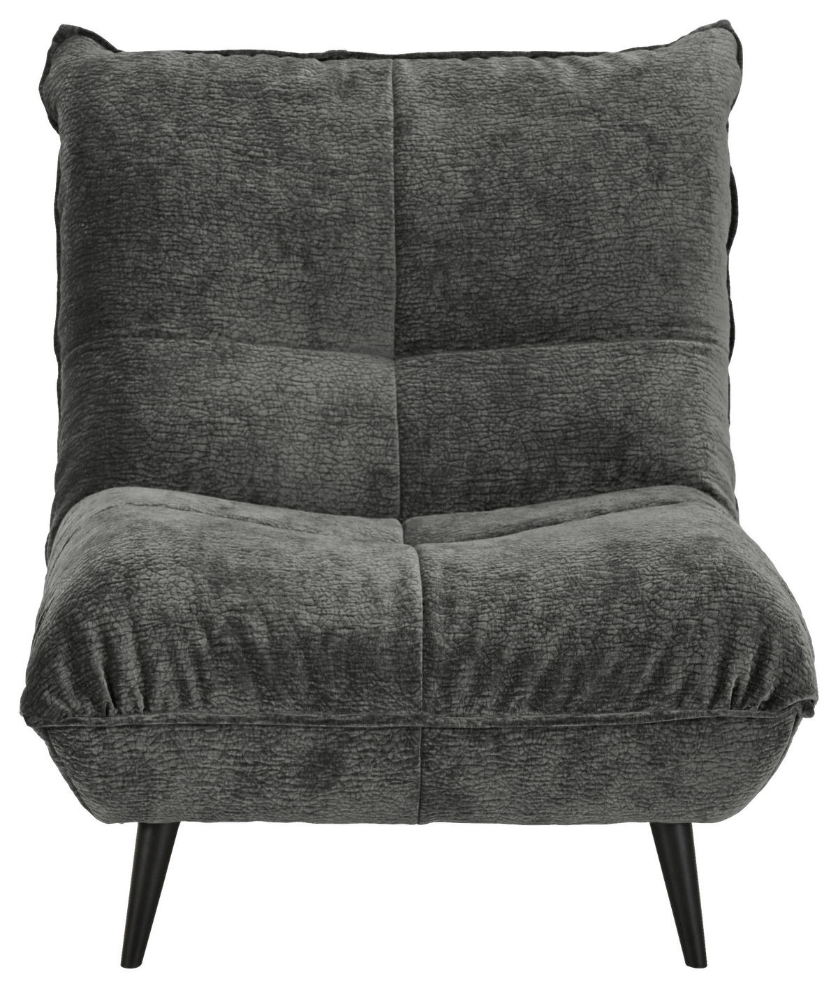 SESSEL in Mikrofaser Anthrazit  - Anthrazit/Schwarz, Konventionell, Textil/Metall (89/100/101cm) - MID.YOU