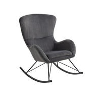 SCHAUKELSTUHL in Schwarz, Dunkelgrau  - Dunkelgrau/Schwarz, MODERN, Textil/Metall (70/102/94cm) - Livetastic