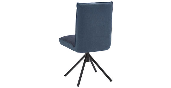 STUHL in Flachgewebe Textil - Blau/Schwarz, Design, Textil/Metall (49/93/59cm) - Dieter Knoll