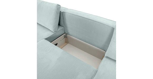 WOHNLANDSCHAFT  in Cord Mintgrün  - Schwarz/Mintgrün, KONVENTIONELL, Kunststoff/Textil (155/348/155cm) - Carryhome