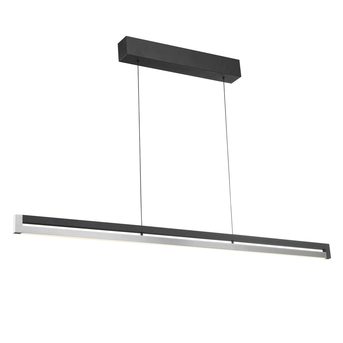 LED-HÄNGELEUCHTE PULSE 122,2/180/6,6 cm  - Schwarz/Alufarben, Design, Metall (122,2/180/6,6cm)