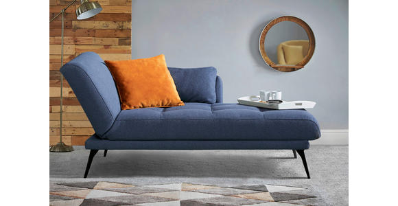 RÉCAMIERE Amira in Dunkelblau  - Schwarz/Dunkelblau, KONVENTIONELL, Textil/Metall (200/85/106cm) - Novel