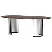 ESSTISCH in Metall, Holzwerkstoff 220/110/75 cm  - Dunkelbraun/Schwarz, Design, Holzwerkstoff/Metall (220/110/75cm) - Livetastic