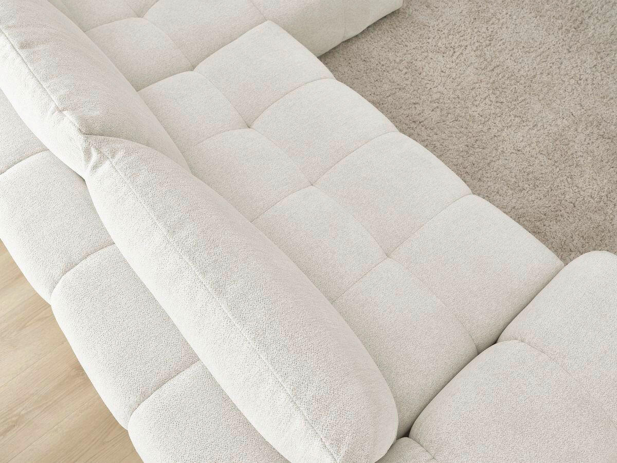 ECKSCHLAFSOFA EVEREST  mit Rücken echt, Armteil links, Armteil rechts Flachgewebe Weiß  - Schwarz/Weiß, MODERN, Kunststoff/Textil (318/180cm) - Livetastic