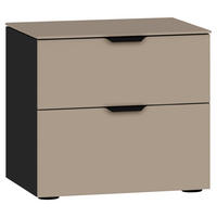 NACHTSCHRANK 45/42/43 cm  - Hellbraun/Schwarz, Design, Glas/Holzwerkstoff (45/42/43cm) - Jutzler