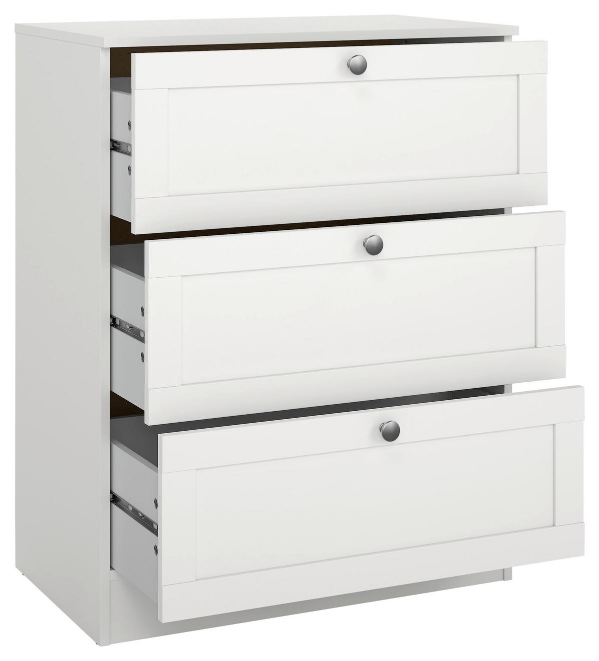 KOMODA, bílá, 70,2/88,95/41,5 cm - bílá/barvy stříbra, Moderní, kov/kompozitní dřevo (70,2/88,95/41,5cm) - MID.YOU