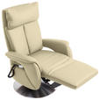 RELAXSESSEL in Leder Creme  - Edelstahlfarben/Creme, KONVENTIONELL, Leder/Metall (78/113/81cm) - Cantus