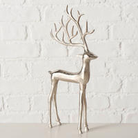 DEKOHIRSCH - Silberfarben, Basics, Metall (17,5/5/36,5cm)