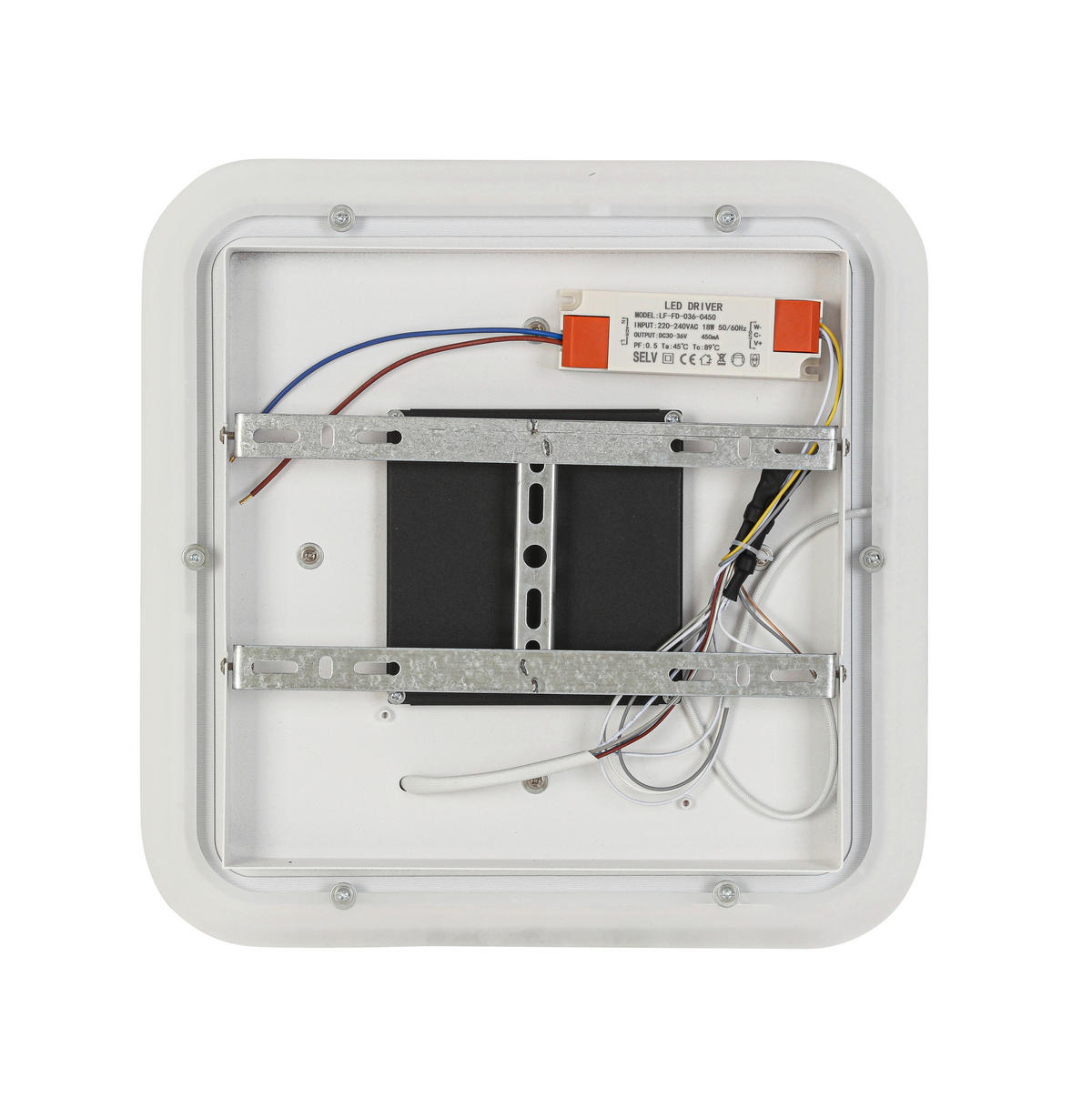 LED-DECKENLEUCHTE Levels 35/35/6 cm   - Chromfarben/Weiß, Basics, Kunststoff/Metall (35/35/6cm) - Novel