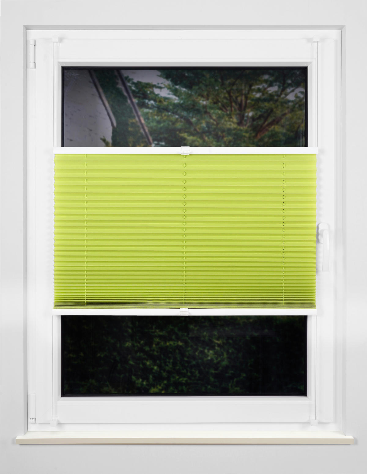 PLISSEE  halbtransparent   100/130 cm   - Grün, Basics, Textil (100/130cm)