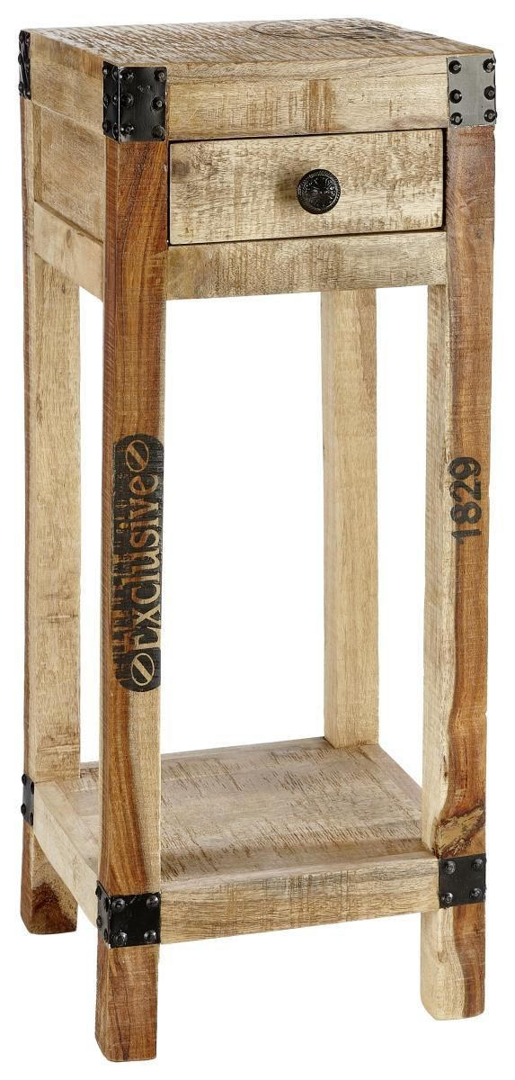 BEISTELLTISCH 30/30/75 cm Mangoholz quadratisch  - Trend (30/30/75cm) - Carryhome