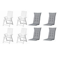 GARTENSTUHL-SET Grau, Weiß  - Weiß/Grau, MODERN, Kunststoff/Textil (44/111/50cm) - Gardenson