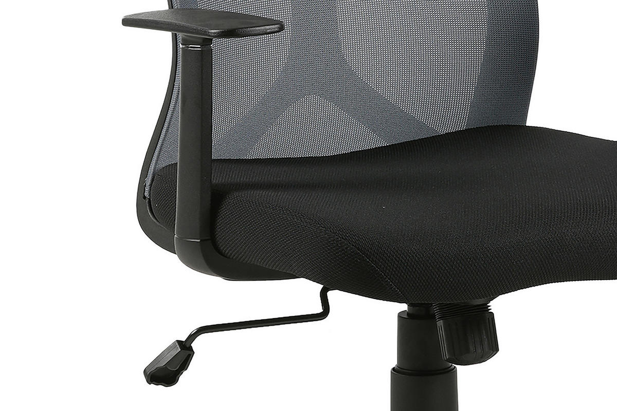 DREHSTUHL  in Netz Grau, Schwarz  - Schwarz/Grau, MODERN, Kunststoff/Textil (61,5/91/51,5cm) - MID.YOU