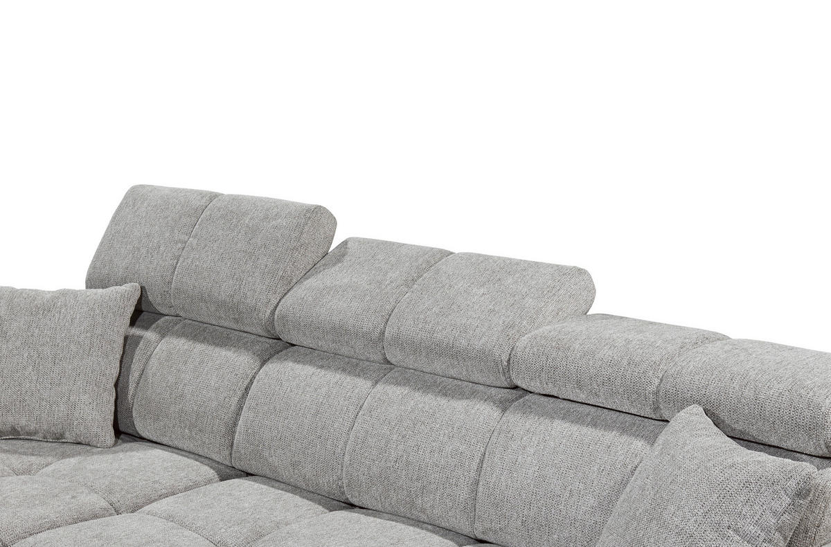 ECKSOFA Hellgrau Chenille  - Hellgrau/Schwarz, KONVENTIONELL, Kunststoff/Textil (172/268cm) - Carryhome