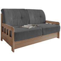 SCHLAFSOFA in Textil Grau, Naturfarben  - Naturfarben/Grau, Modern, Holz/Textil (154/88/90cm) - Livetastic