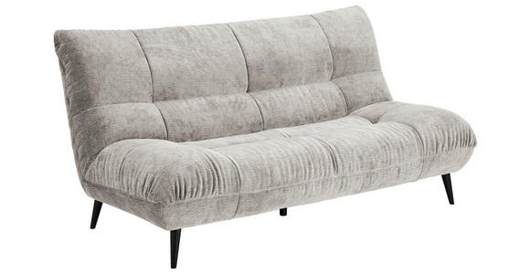 2-SITZER-SOFA  in Mikrofaser Grau  - Schwarz/Grau, KONVENTIONELL, Textil/Metall (198/100/101cm) - Hom`in