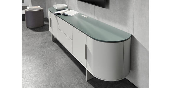 LOWBOARD 220/65/45 cm - Blau/Beige, Design, Holzwerkstoff/Metall (220/65/45cm) - Ambiente