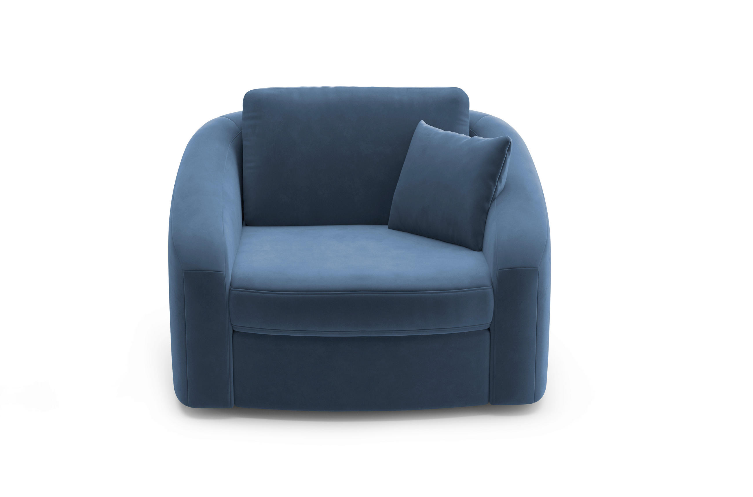 SESSEL in Samt Blau  - Blau/Schwarz, MODERN, Kunststoff/Textil (116/88/104cm) - Sit & More