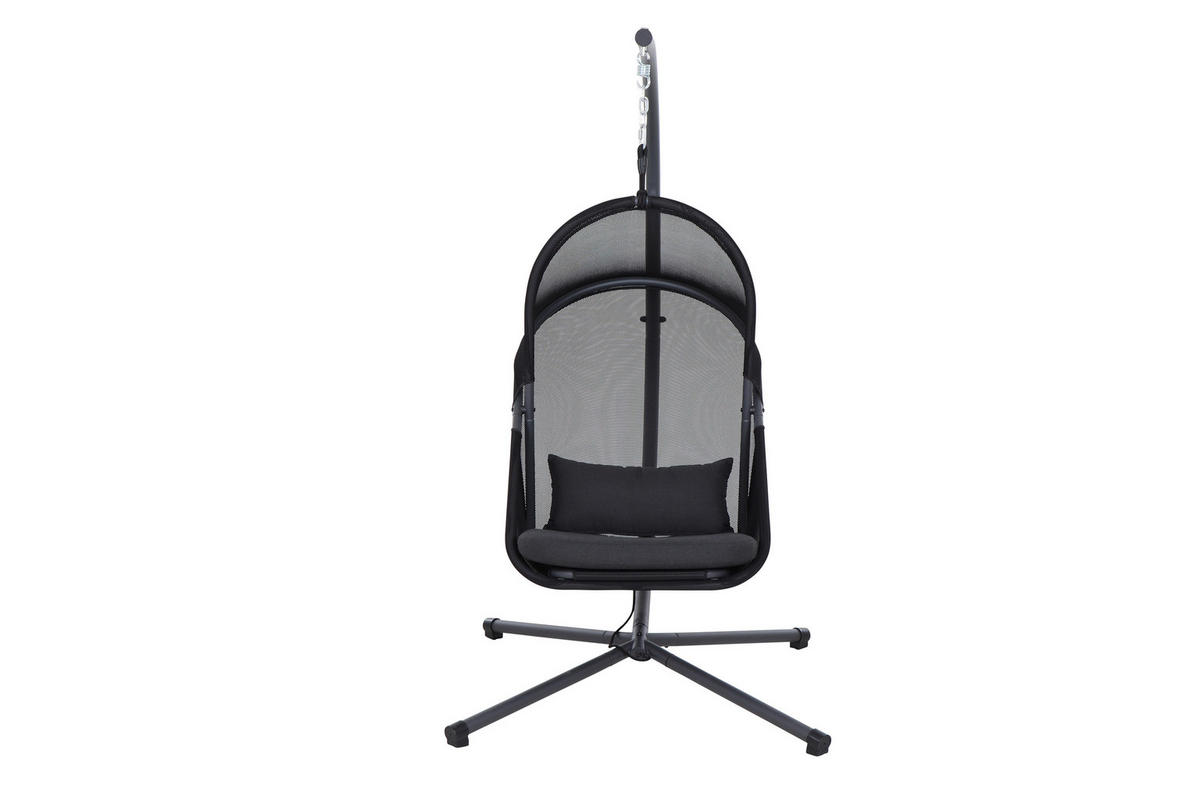 HÄNGESESSEL 123/195/106 cm  - Anthrazit/Schwarz, KONVENTIONELL, Kunststoff/Textil (123/195/106cm) - Siena Garden