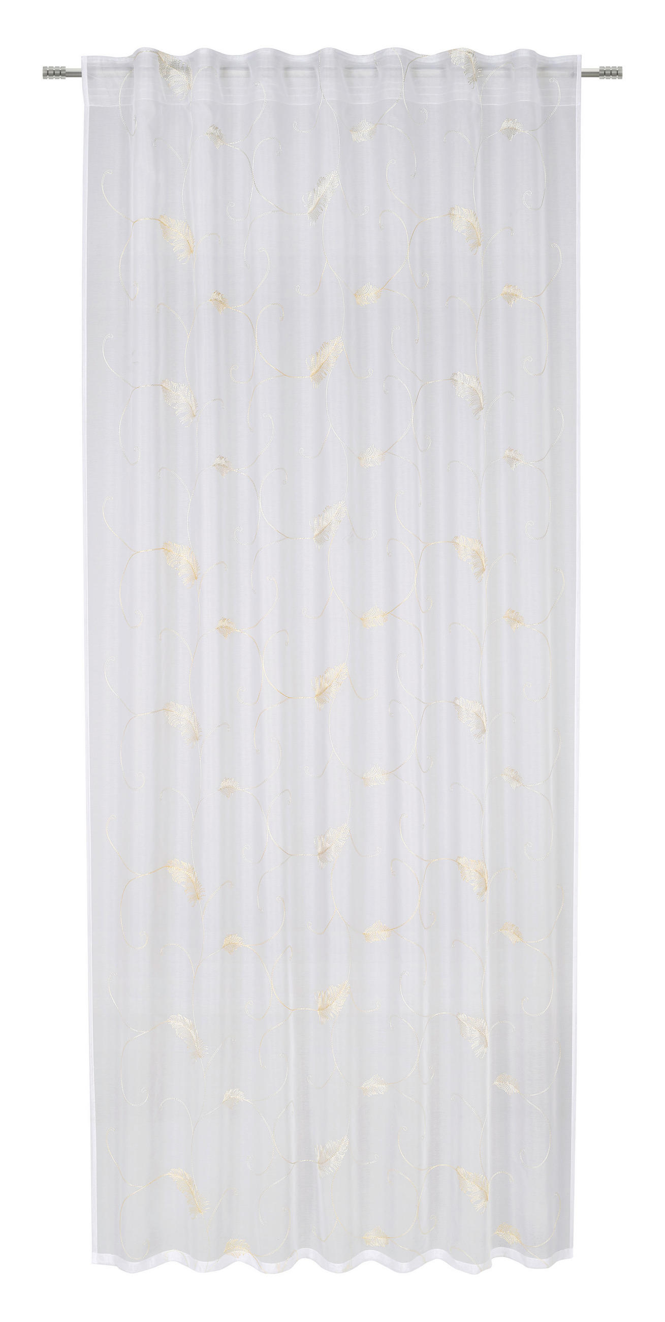 Vorhang Mit Band Jelena 140x245 Cm Weiß/goldfarben