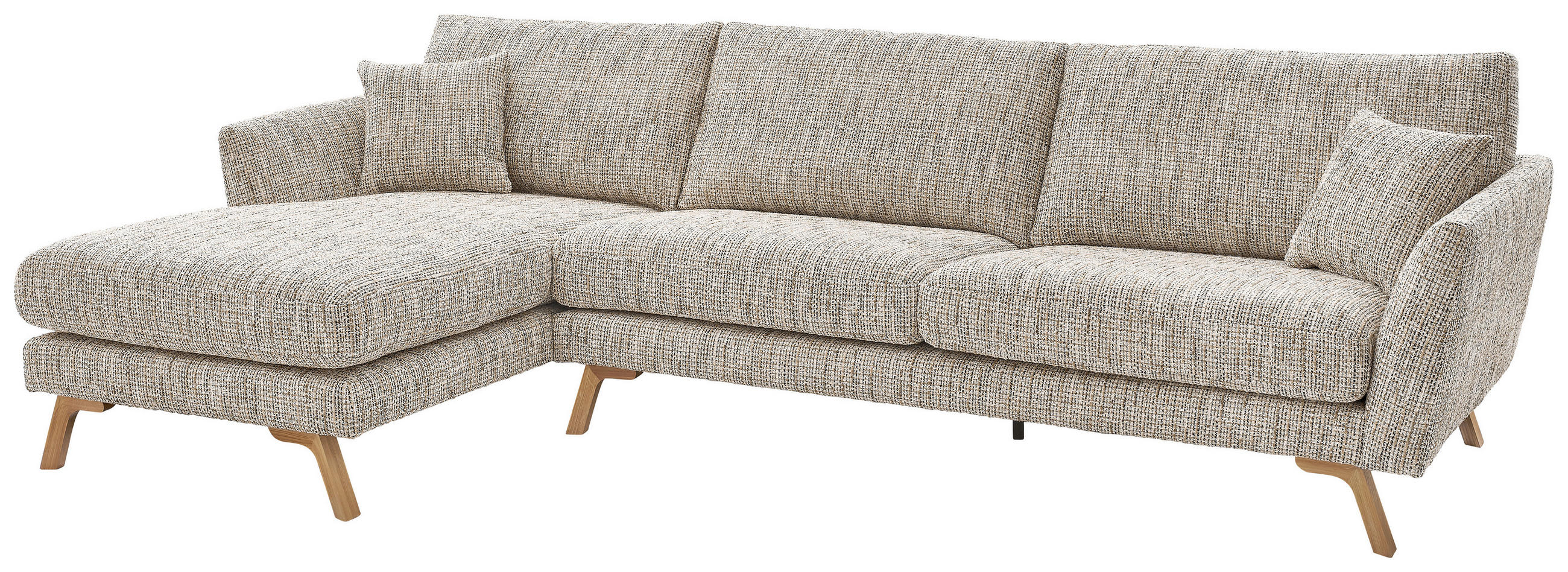 ECKSOFA Creme Webstoff  - Eichefarben/Creme, KONVENTIONELL, Holz/Textil (160/293cm) - SetOne by Musterring
