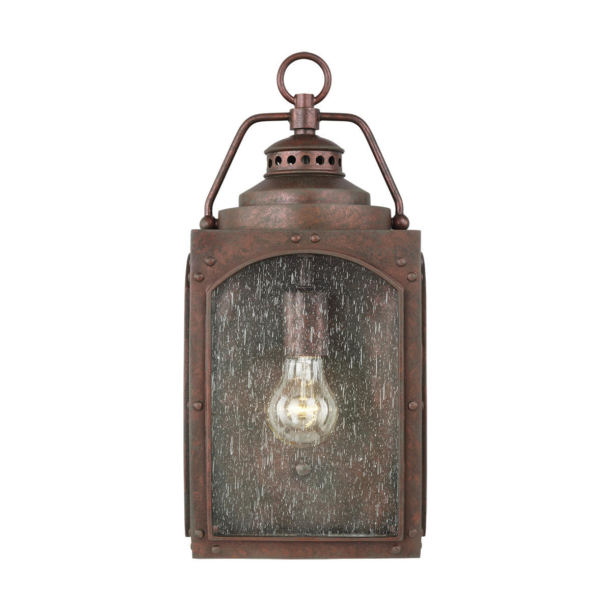 AUSSENWANDLEUCHTE - Kupferfarben, Konventionell, Glas/Kunststoff (18,7/18,6/41,3cm) - Elstead Lighting