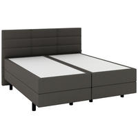 BOXSPRINGBETT 200/200 cm  in Dunkelgrau  - Dunkelgrau/Schwarz, KONVENTIONELL, Holzwerkstoff/Kunststoff (200/200cm) - Musterring