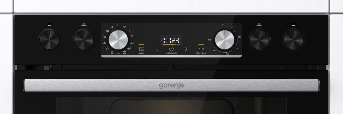 HERDSET  - Schwarz Hochglanz, Basics (59,5/59,5/56,4cm) - Gorenje