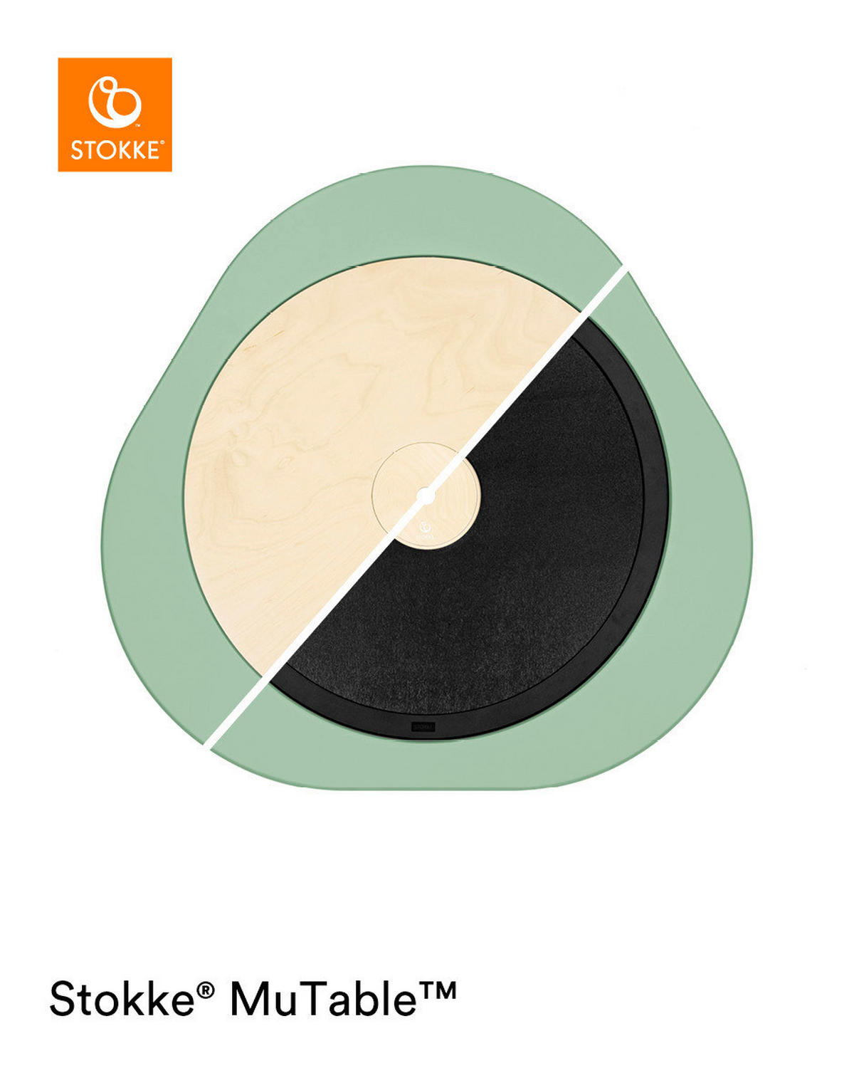 KINDERSPIELTISCH - Weiß/Grün, Basics, Holz (70/73/60cm) - Stokke