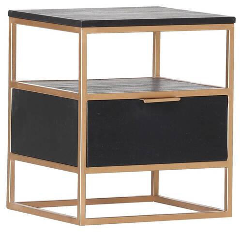 BEISTELLTISCH in Holz, Metall  - Goldfarben/Schwarz, Design, Holz/Metall (40/46/35cm) - Lomoco