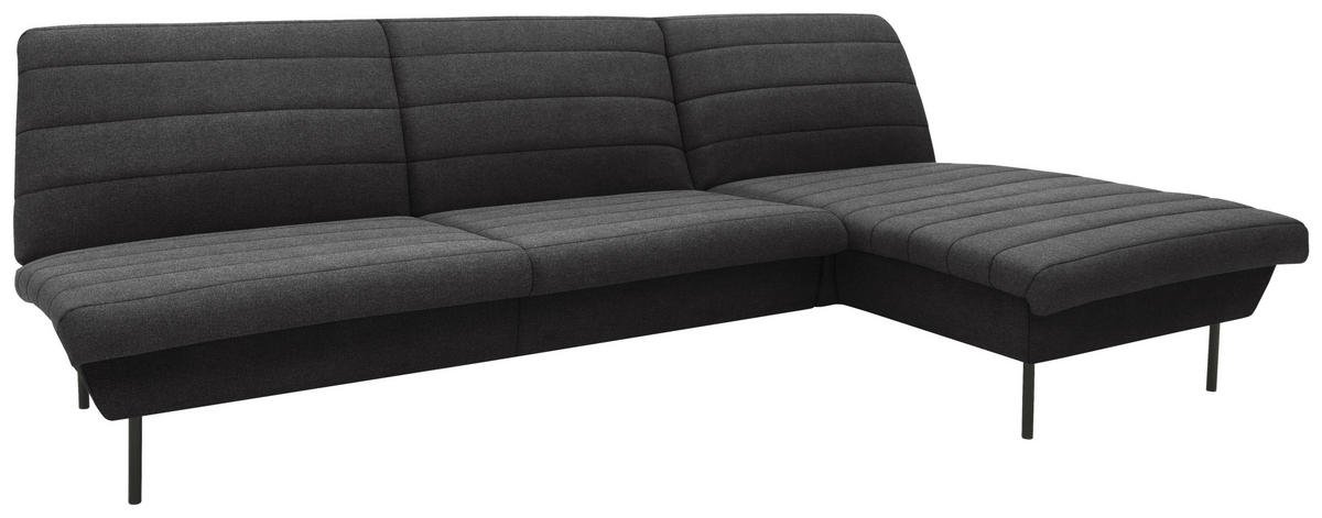 ECKSOFA in Webstoff Anthrazit  274/168 cm  - Anthrazit/Schwarz, Design, Textil/Metall (274/168cm) - LOOKS by W.Joop