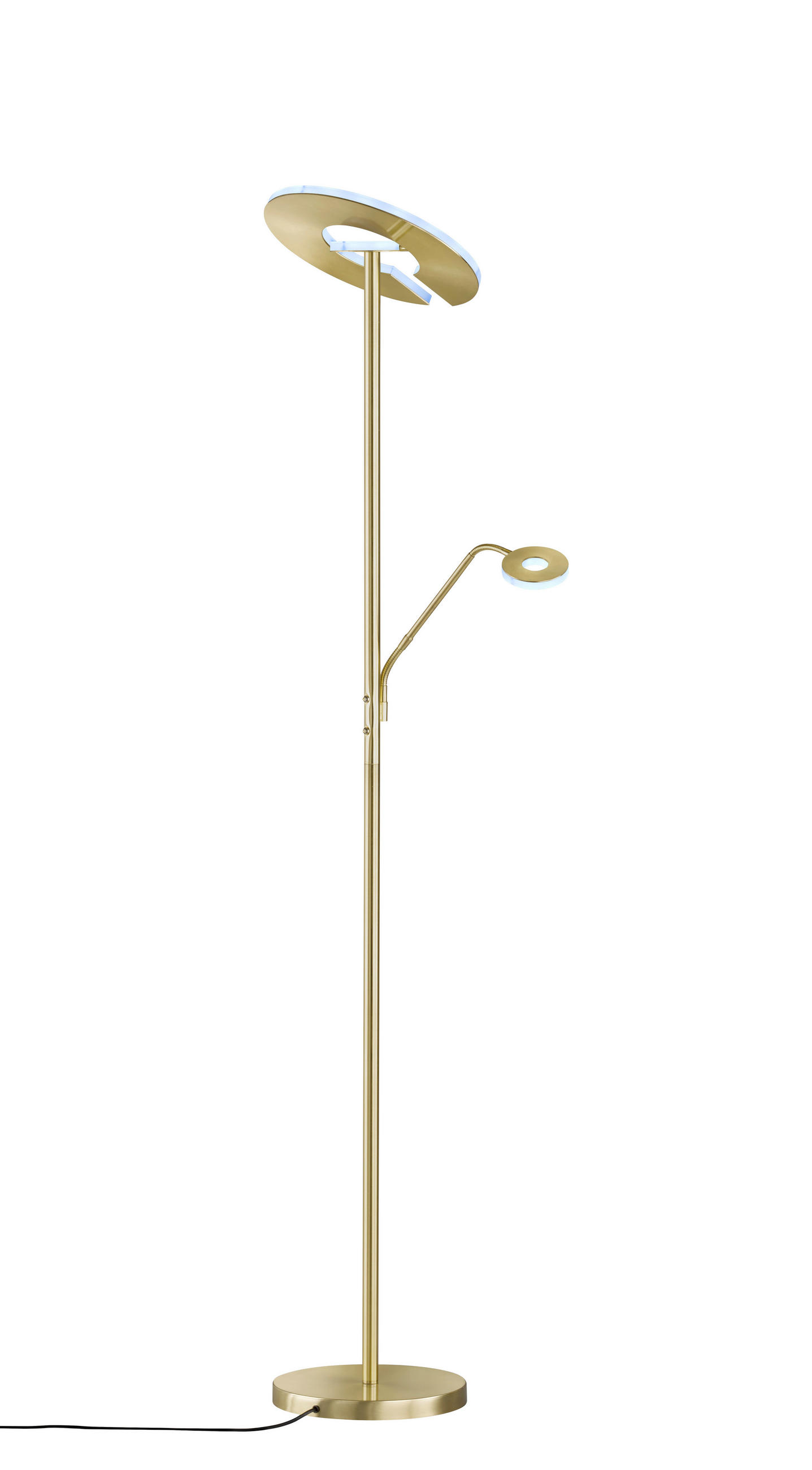 LED-STEHLEUCHTE 35/180 cm    - Messingfarben/Weiß, Design, Kunststoff/Metall (35/180cm)