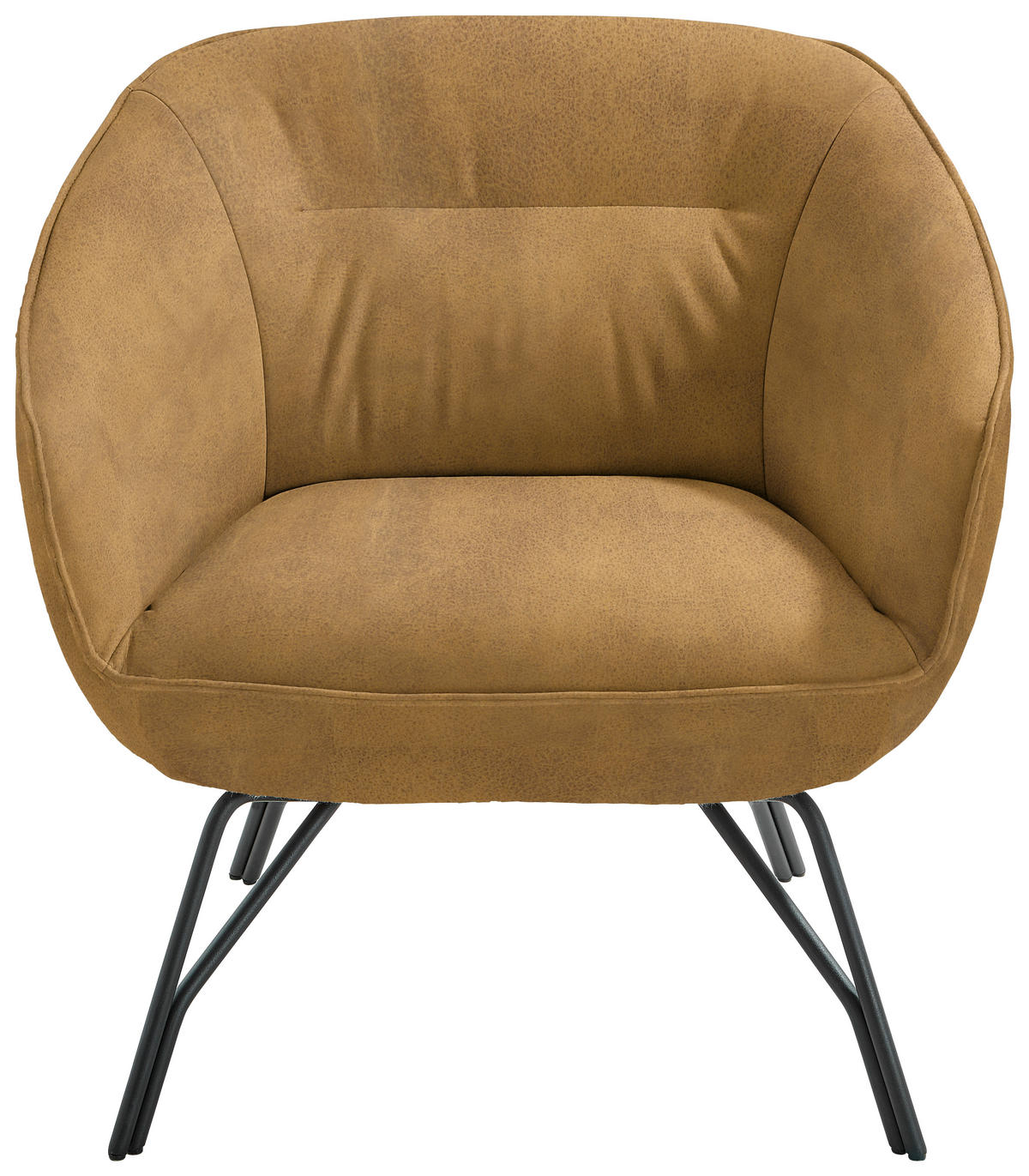COCKTAILSESSEL in Echtleder Currygelb  - Currygelb/Anthrazit, Design, Leder/Metall (76/80/73cm) - Joop!