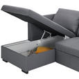 ECKSOFA inkl.Funktionen Grau Webstoff  - Schwarz/Grau, Design, Kunststoff/Textil (238/158cm) - Xora