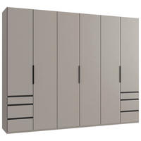 GARDEROB MED GÅNGJÄRN 300/236/58 cm 6-dörrar - sahara/svart, Modern, metall/trämaterial (300/236/58cm) - MID.YOU