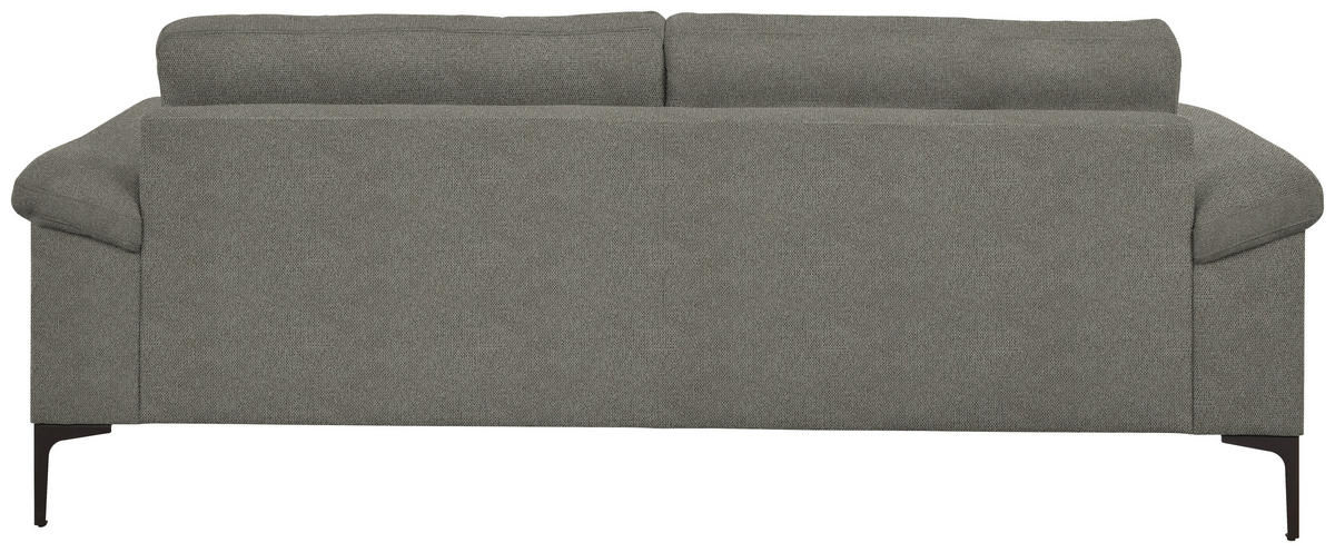3-SITZER-SOFA in Flachgewebe Graubraun  - Graubraun/Schwarz, Design, Textil/Metall (226/89/97cm) - Pure Home Lifestyle
