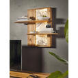 WOHNWAND  in Eichefarben  320/205,7/53,7 cm  - Eichefarben/Schwarz, Natur, Glas/Holz (320/205,7/53,7cm) - Valnatura
